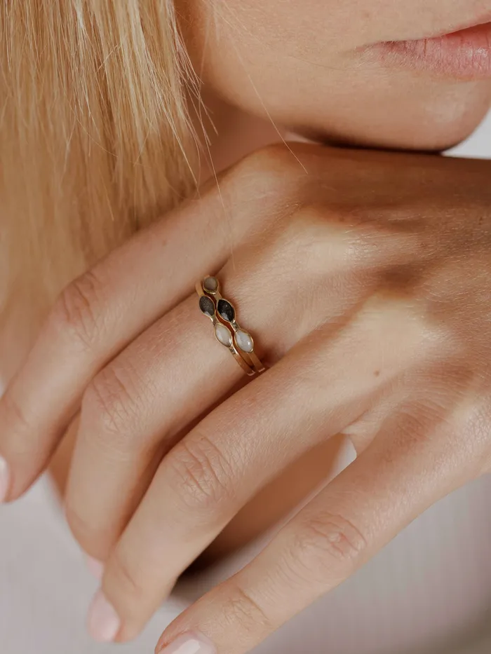 Two Setting Cremation Ring in 14K White Gold closebymejewelry Rings