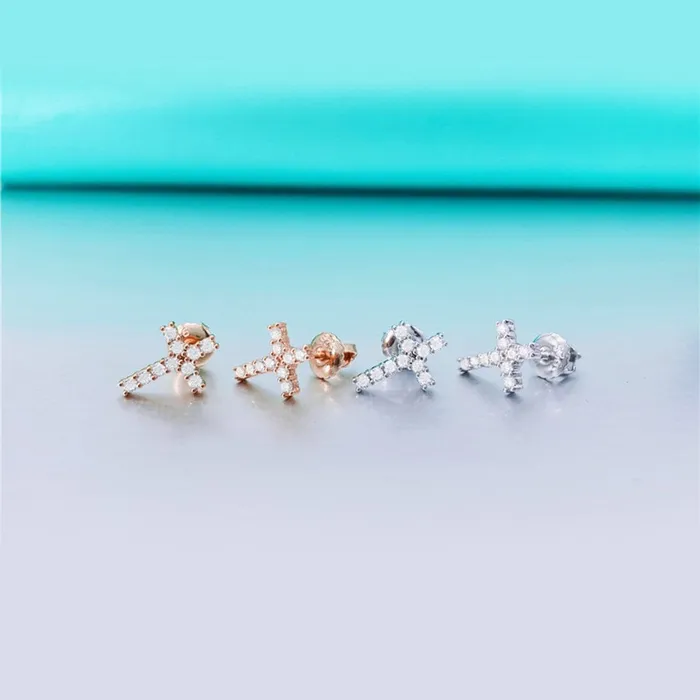 VVS Jewelry Cross 925 Silver Moissanite Iced Cross Earrings Earrings