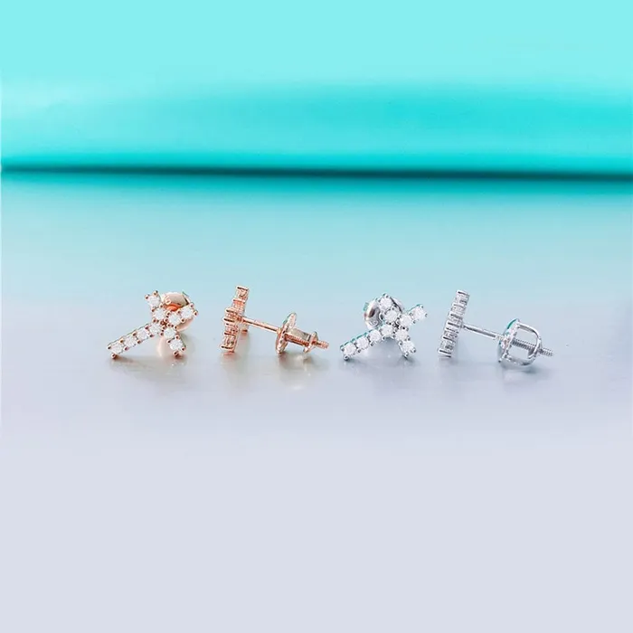 VVS Jewelry Cross 925 Silver Moissanite Iced Cross Earrings Earrings