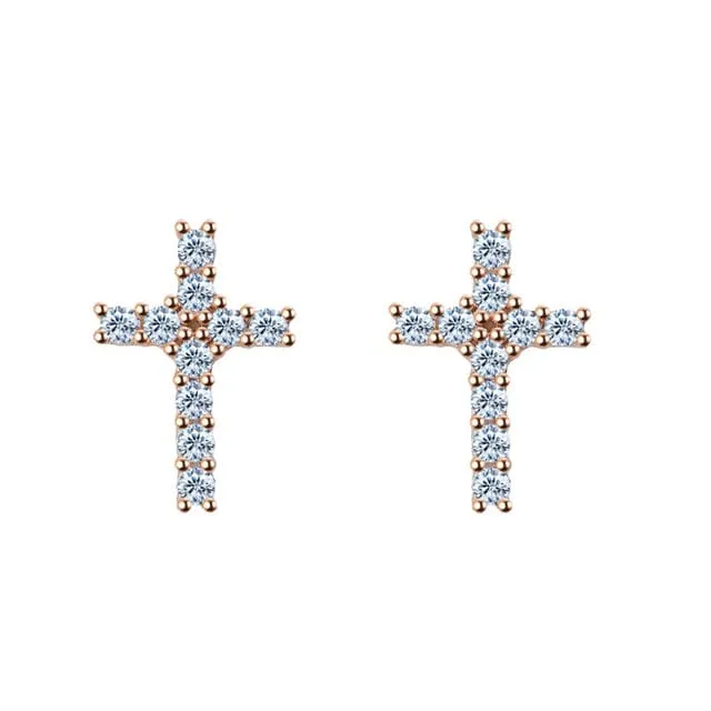 VVS Jewelry Cross 925 Silver Moissanite Iced Cross Earrings Earrings