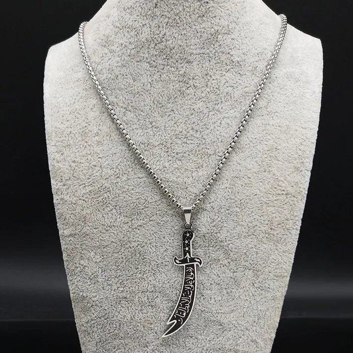 VVS Jewelry Necklaces Imam Ali Sword Stainless Steel Necklace