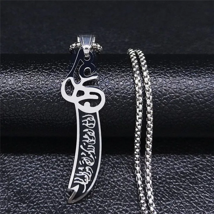 VVS Jewelry Necklaces Imam Ali Sword Stainless Steel Necklace