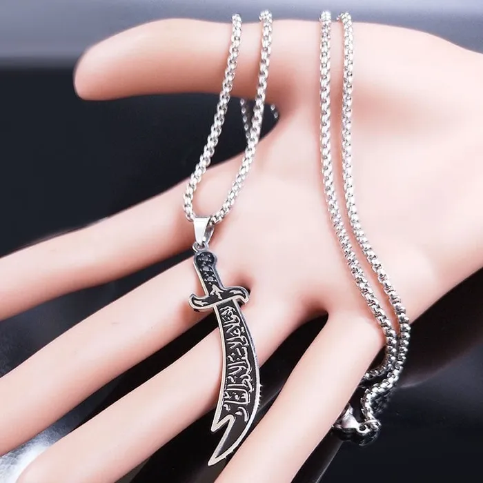 VVS Jewelry Necklaces Imam Ali Sword Stainless Steel Necklace