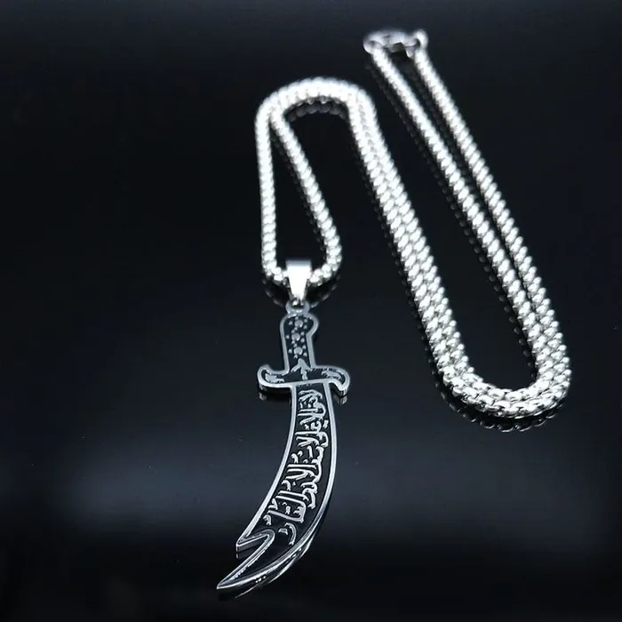 VVS Jewelry Necklaces Imam Ali Sword Stainless Steel Necklace