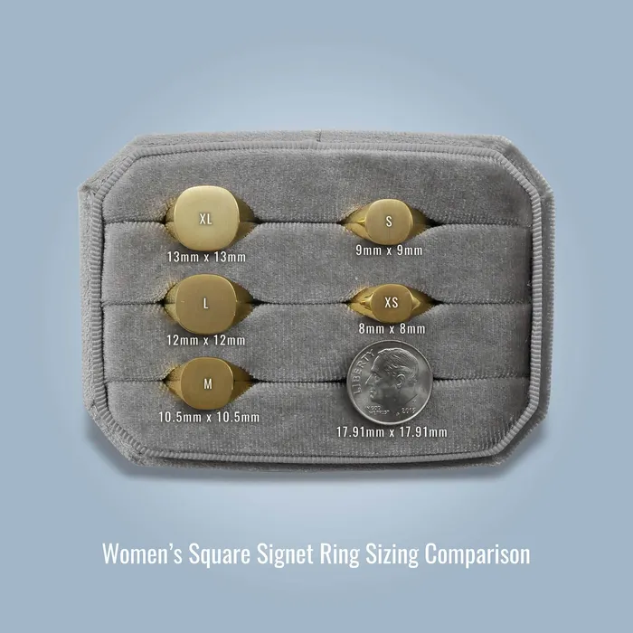 Womens Square Signet Ring Small deBebians Rings