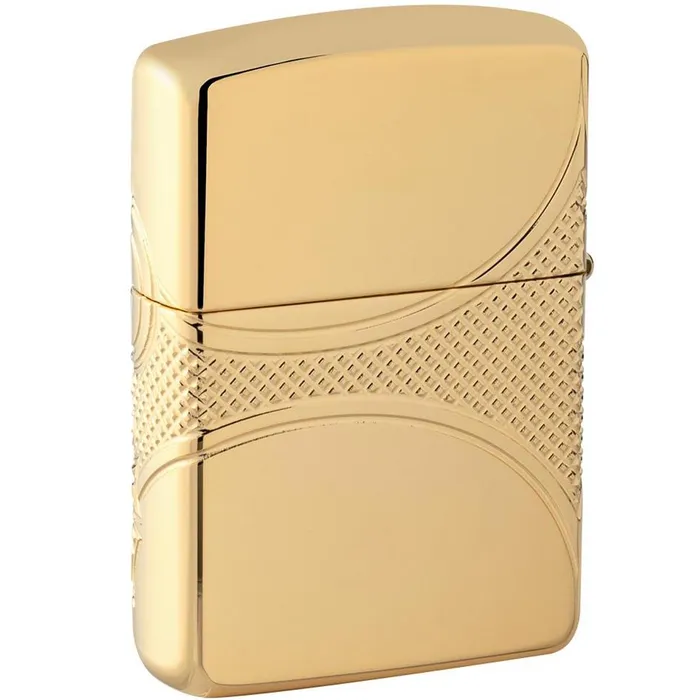 Zippo Earrings Zippo Windproof Lighter Armor Fleur De Lis Design High Polish Gold Plated 49108