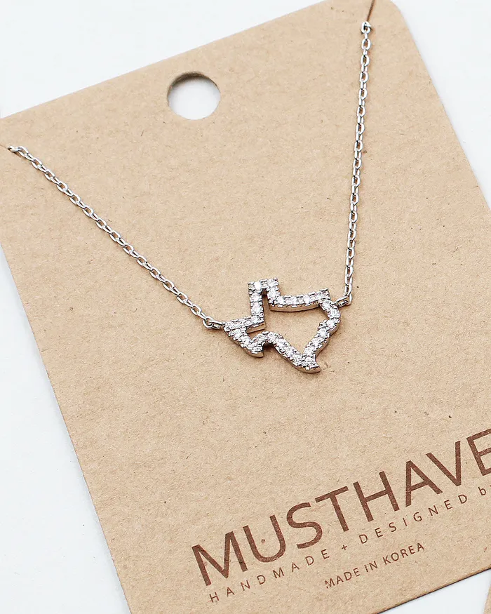 050520230408 Necklaces Texas Map Delicate Layering Necklace 050520230408 Necklaces Texas Map Delicate Layering Necklace