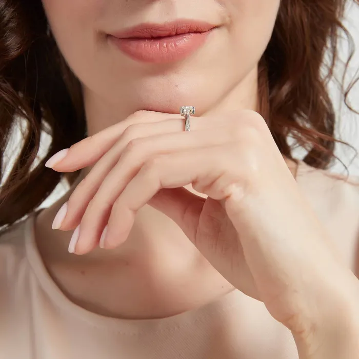 3Stone Heart 07ct Heart CZ Ring Set in Sterling Silver BERRICLE Rings