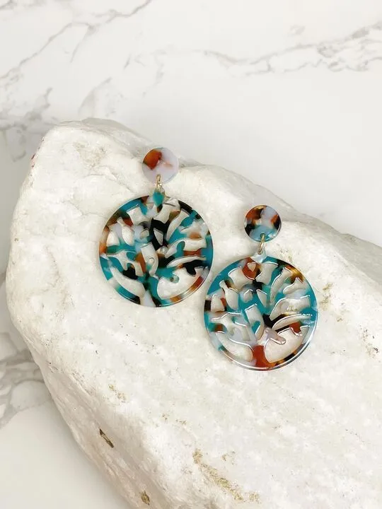 Acrylic Filigree Tree of Life Dangle Earrings Teal Prep Obsessed MOA Earrings Acrylic Filigree Tree of Life Dangle Earrings Teal Prep Obsessed MOA Earrings