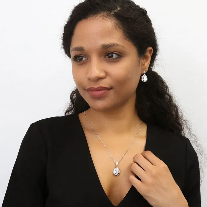 BERRICLE Earrings Arrow Halo CZ Earrings in Sterling Silver