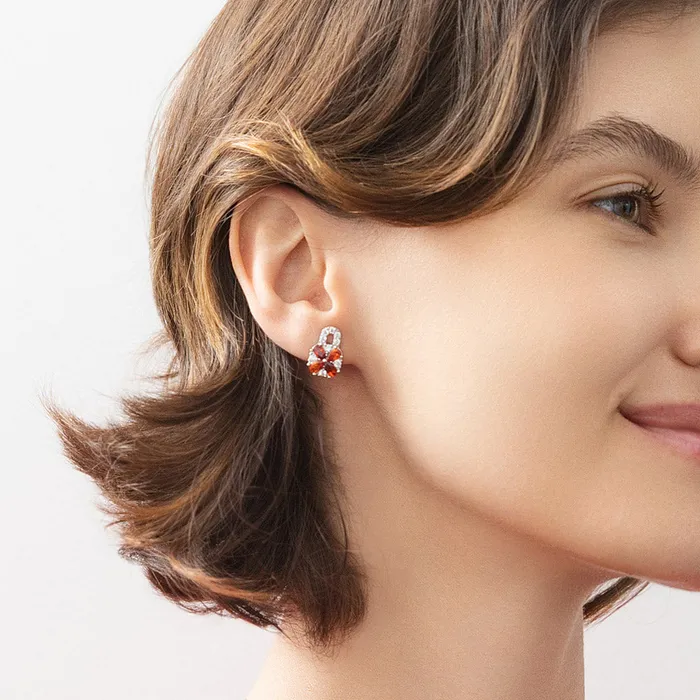 BERRICLE Earrings Key Lock CZ Stud Earrings in Sterling Silver