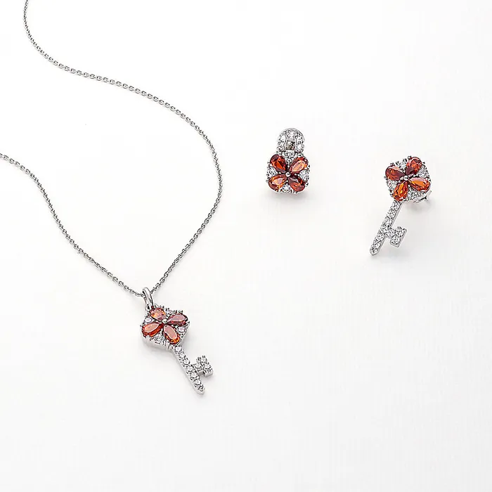 BERRICLE Earrings Key Lock CZ Stud Earrings in Sterling Silver