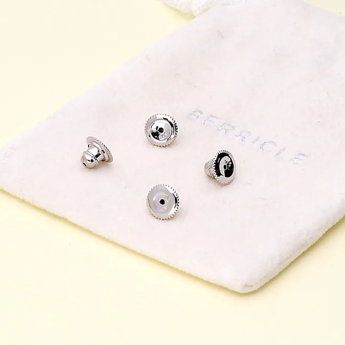 BERRICLE Earrings Silicone Earring Backs in Sterling Silver 2 Pairs