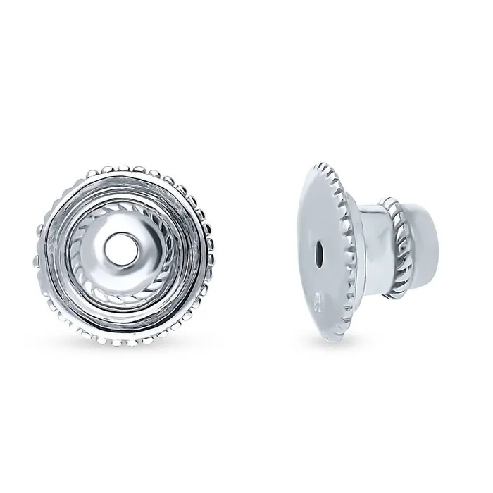 BERRICLE Earrings Silicone Earring Backs in Sterling Silver 2 Pairs