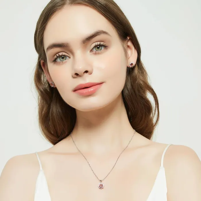 BERRICLE Earrings Sunburst Halo CZ Stud Earrings in Sterling Silver