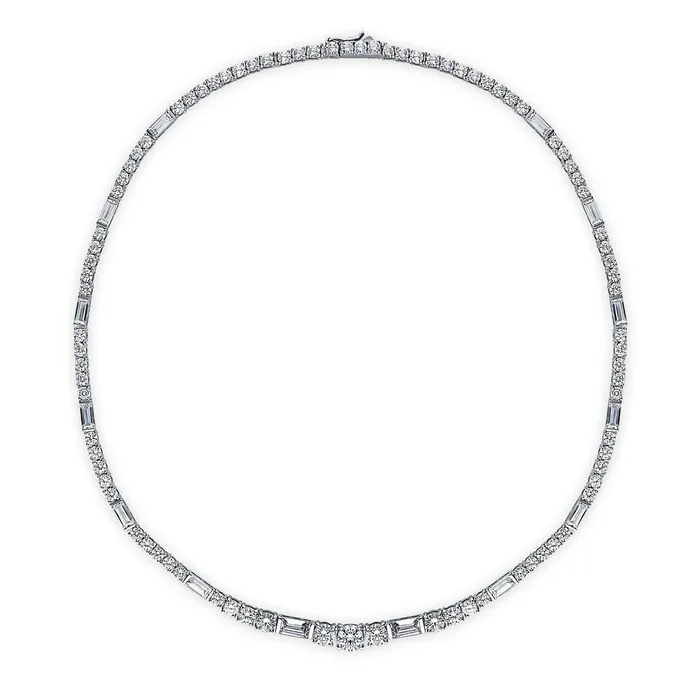 BERRICLE Necklaces Art Deco CZ Tennis Necklace in Sterling Silver