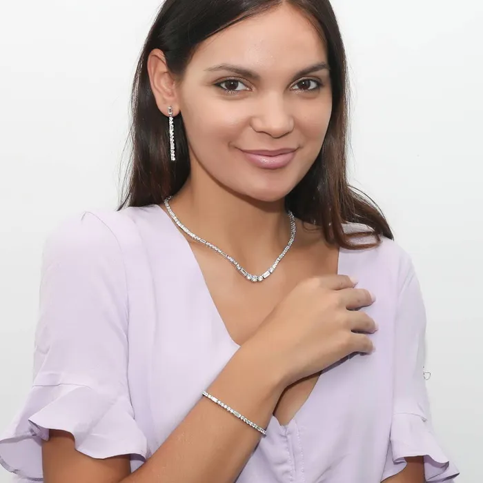 BERRICLE Necklaces Art Deco CZ Tennis Necklace in Sterling Silver