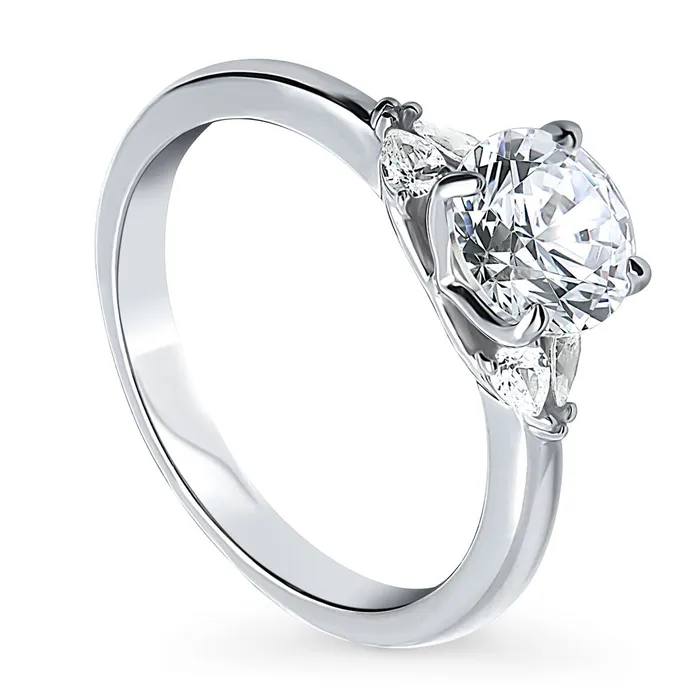 BERRICLE Rings Solitaire 125ct CZ Ring in Sterling Silver