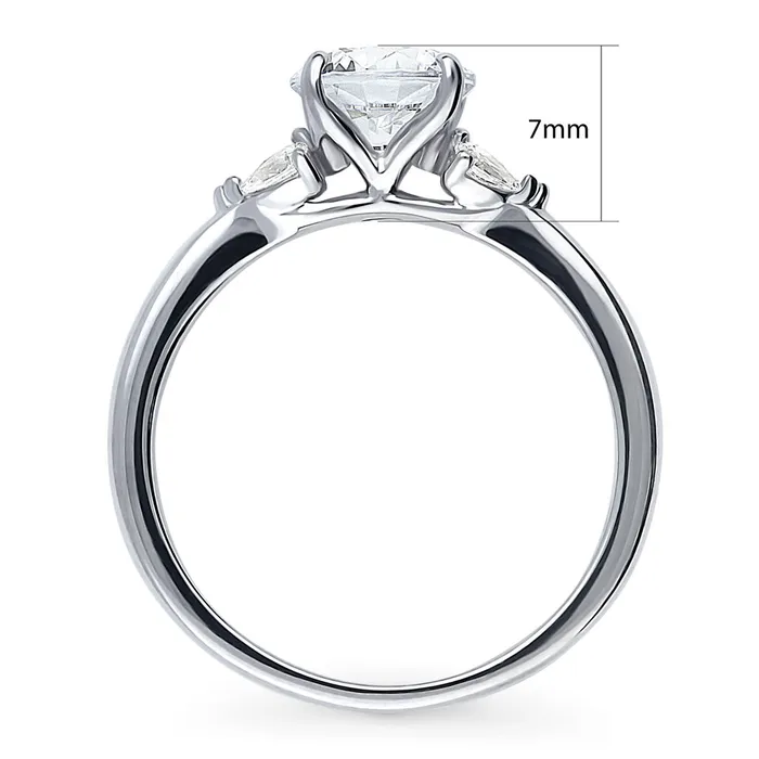 BERRICLE Rings Solitaire 125ct CZ Ring in Sterling Silver