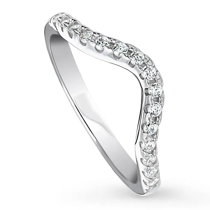 BERRICLE Rings Wishbone CZ Eternity Ring in Sterling Silver
