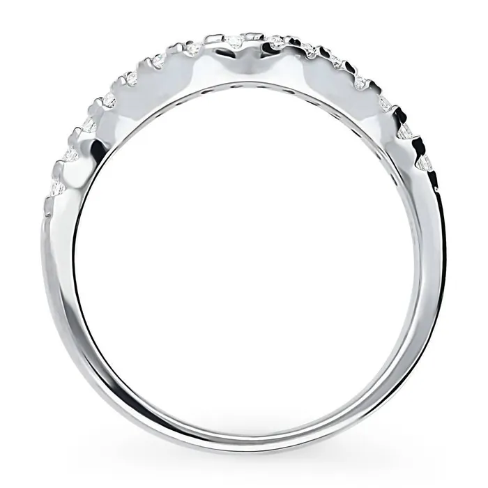 BERRICLE Rings Wishbone CZ Eternity Ring in Sterling Silver