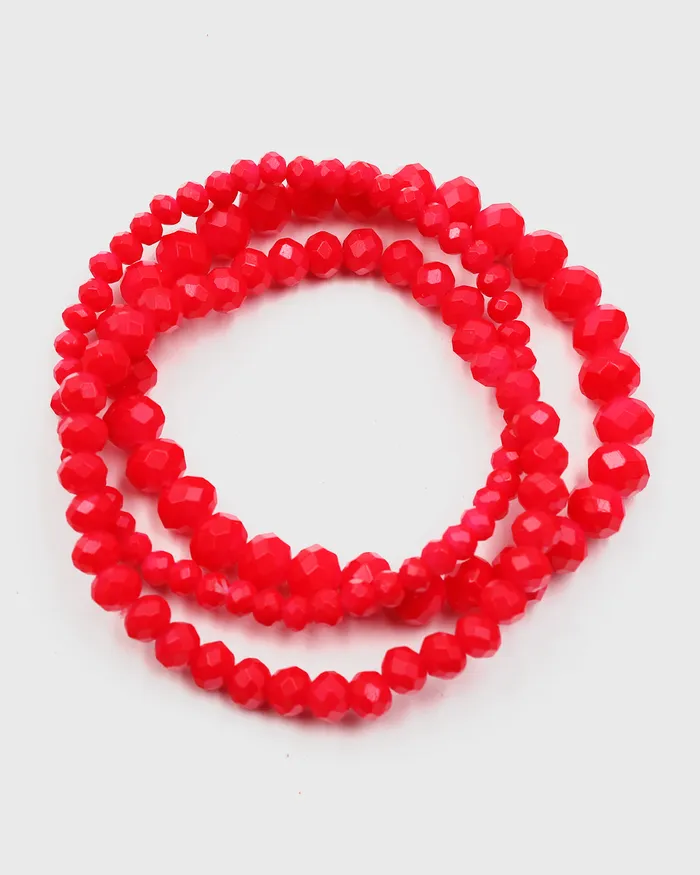 Bracelets 04192023 Triple Layered Faceted Stretch Bracelet Bracelets 04192023 Triple Layered Faceted Stretch Bracelet