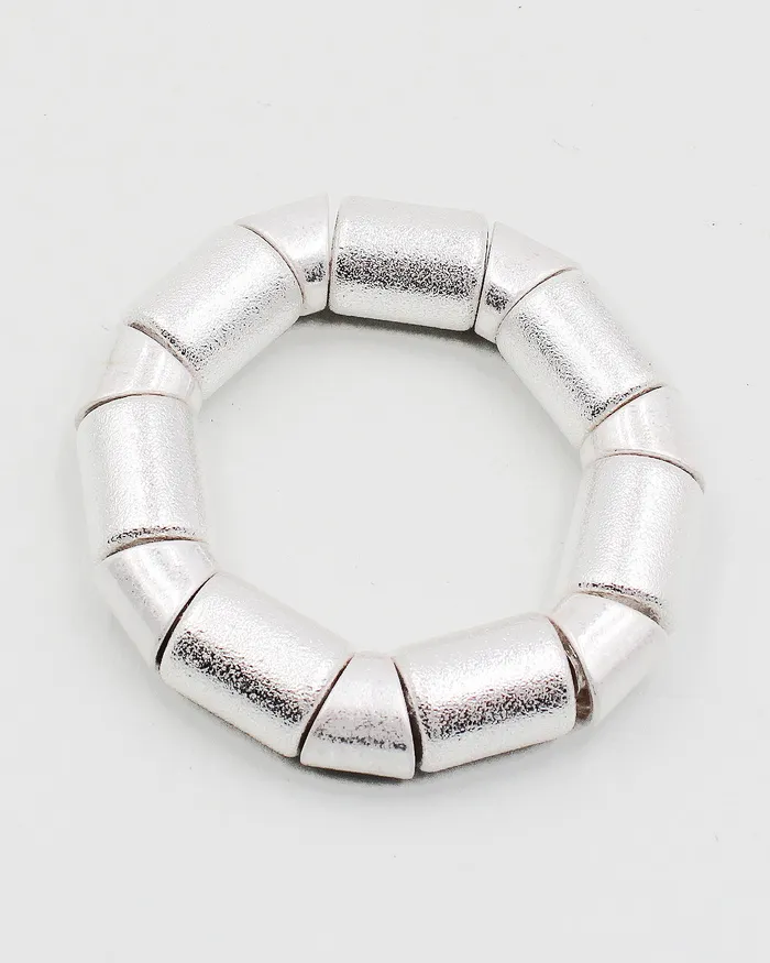Bracelets 06222023Xshelf Textured Metal Block Stretch Bracelet Bracelets 06222023Xshelf Textured Metal Block Stretch Bracelet