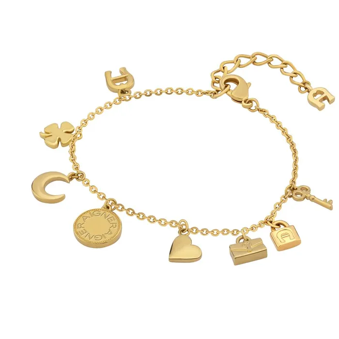 Bracelets Aigner Aigner Bracelet With Gold Plated Bon Voyage Charms Design