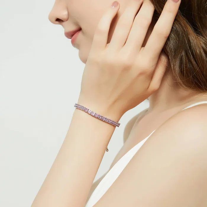 Bracelets BERRICLE Bar CZ Tennis Bracelet in Sterling Silver 49