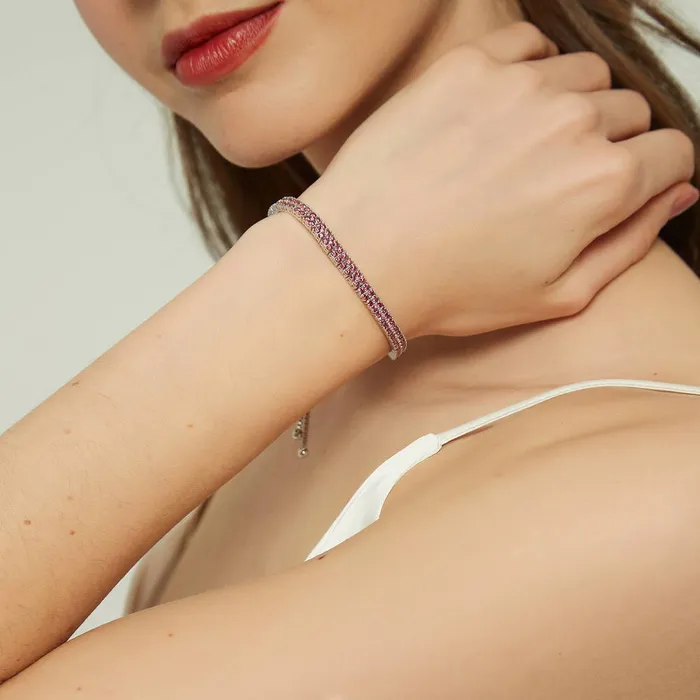 Bracelets BERRICLE Bar CZ Tennis Bracelet in Sterling Silver 49