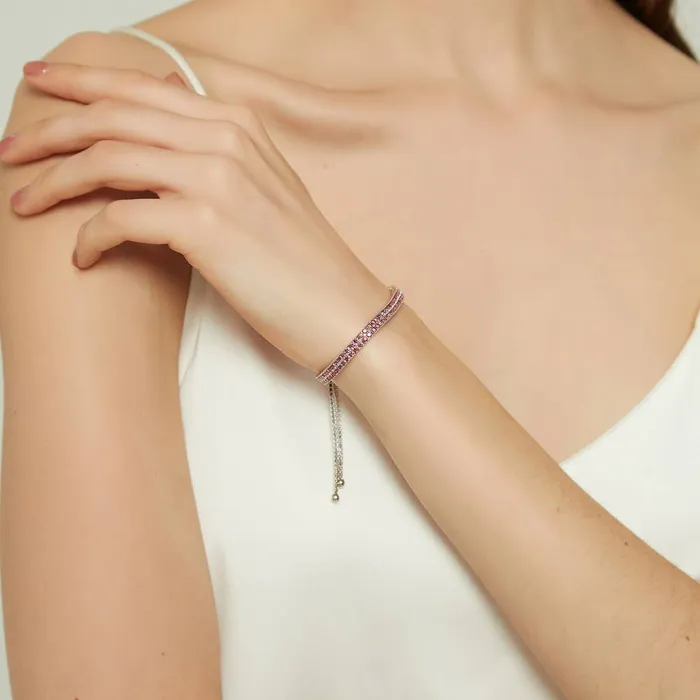 Bracelets BERRICLE Bar CZ Tennis Bracelet in Sterling Silver 49