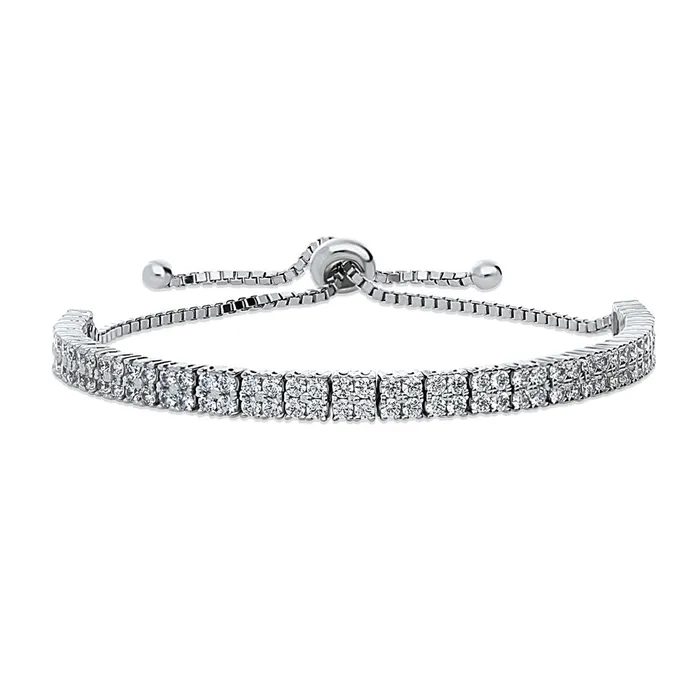 Bracelets BERRICLE Bar CZ Tennis Bracelet in Sterling Silver 49