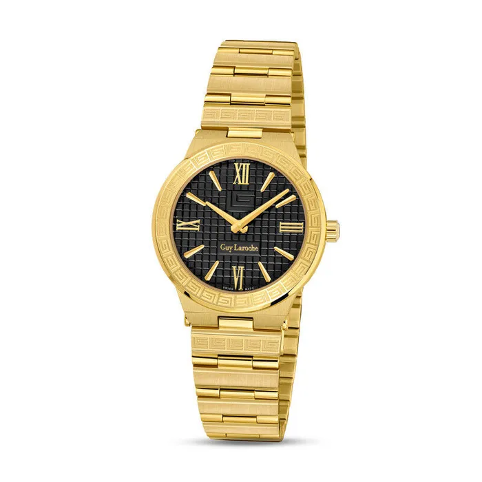 Bracelets Guy Laroche Guy Laroche Sacha Ladies Black Dial Stainless Steel Gold Plated Watch Bracelets Guy Laroche Guy Laroche Sacha Ladies Black Dial Stainless Steel Gold Plated Watch