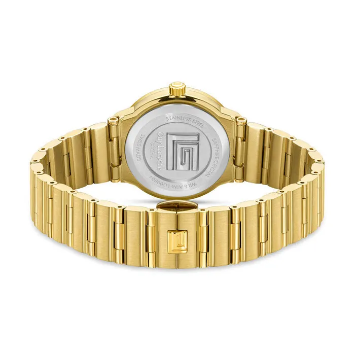 Bracelets Guy Laroche Guy Laroche Sacha Ladies Black Dial Stainless Steel Gold Plated Watch