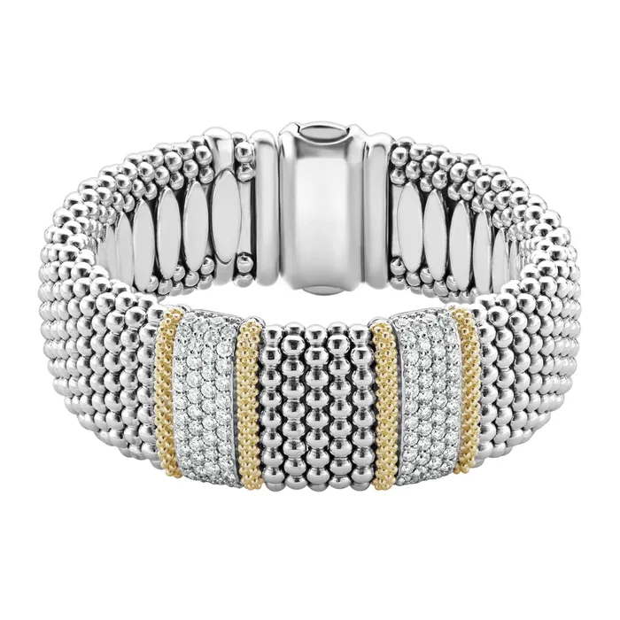 Bracelets LAGOS Caviar Lux Double Station Diamond Caviar Bracelet 23mm