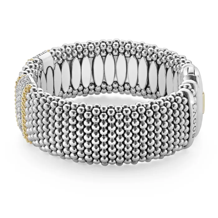 Bracelets LAGOS Caviar Lux Double Station Diamond Caviar Bracelet 23mm Bracelets LAGOS Caviar Lux Double Station Diamond Caviar Bracelet 23mm