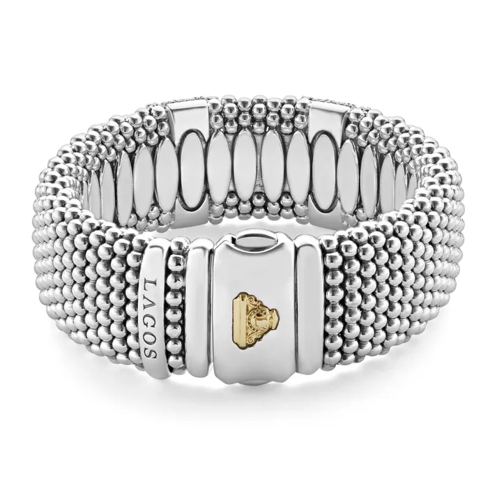 Bracelets LAGOS Caviar Lux Double Station Diamond Caviar Bracelet 23mm Bracelets LAGOS Caviar Lux Double Station Diamond Caviar Bracelet 23mm
