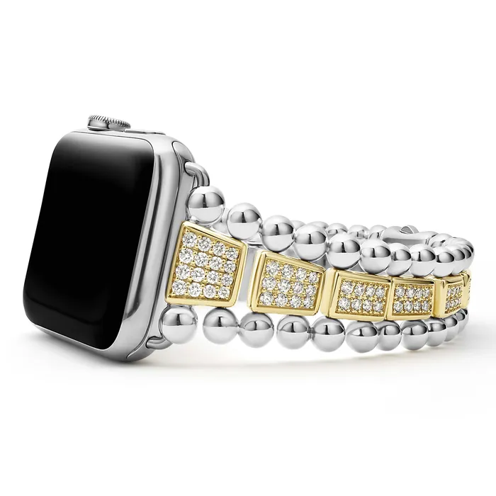 Bracelets LAGOS Smart Caviar 18K Gold and Sterling Silver Full Diamond Watch Bracelet4249mm Bracelets LAGOS Smart Caviar 18K Gold and Sterling Silver Full Diamond Watch Bracelet4249mm
