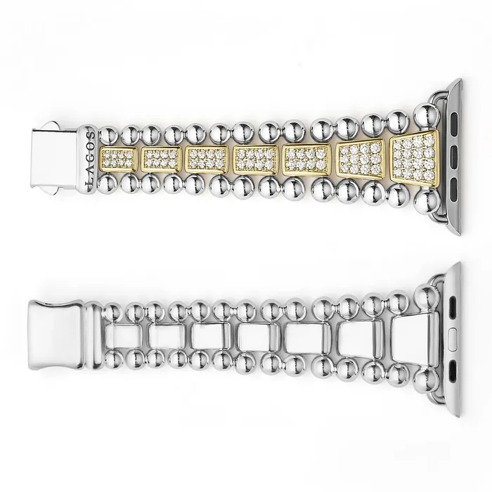 Bracelets LAGOS Smart Caviar 18K Gold and Sterling Silver Full Diamond Watch Bracelet4249mm Bracelets LAGOS Smart Caviar 18K Gold and Sterling Silver Full Diamond Watch Bracelet4249mm