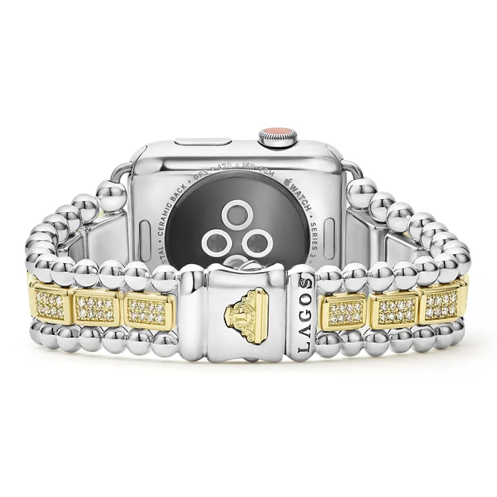 Bracelets LAGOS Smart Caviar 18K Gold and Sterling Silver Full Diamond Watch Bracelet4249mm Bracelets LAGOS Smart Caviar 18K Gold and Sterling Silver Full Diamond Watch Bracelet4249mm