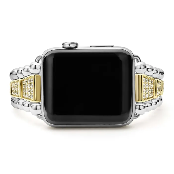 Bracelets LAGOS Smart Caviar 18K Gold and Sterling Silver Full Diamond Watch Bracelet4249mm Bracelets LAGOS Smart Caviar 18K Gold and Sterling Silver Full Diamond Watch Bracelet4249mm