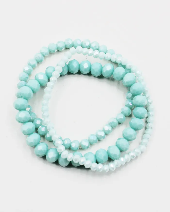 Bracelets Triple Layered Faceted Crystal Bracelet 072922
