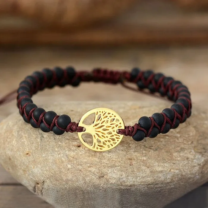 Bracelets WickedAF Natural African Turquoise Tree of Life Bracelet