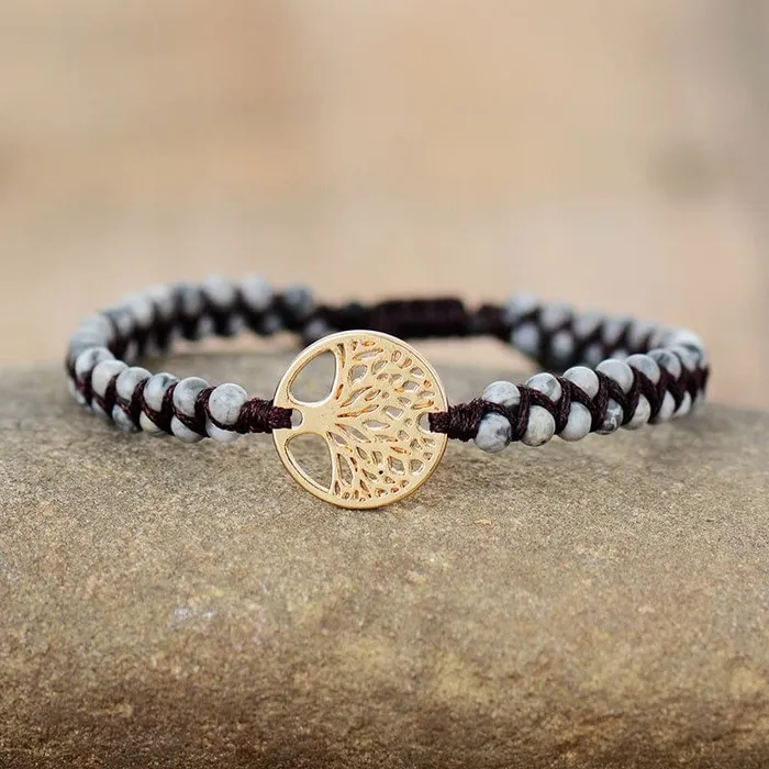 Bracelets WickedAF Natural African Turquoise Tree of Life Bracelet