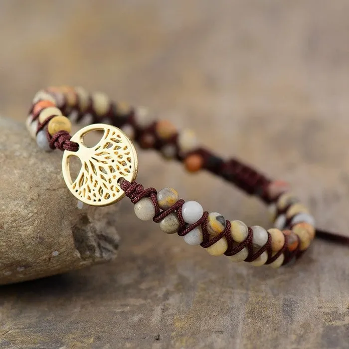 Bracelets WickedAF Natural African Turquoise Tree of Life Bracelet