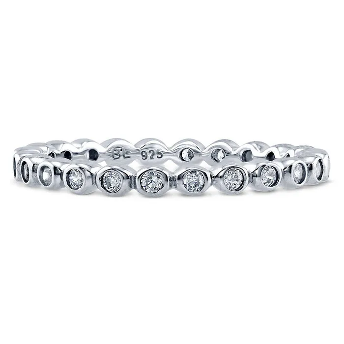 Bubble Bezel CZ Eternity Ring in Sterling Silver BERRICLE Rings
