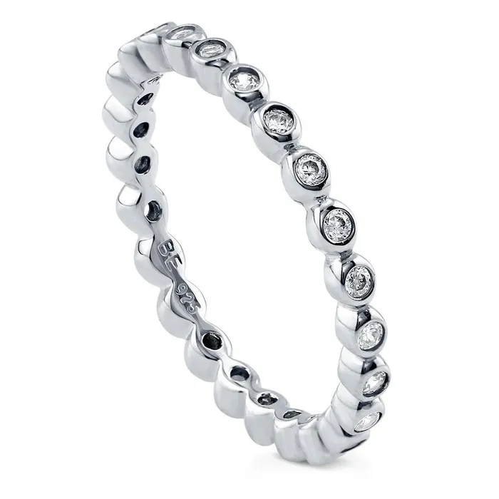 Bubble Bezel CZ Eternity Ring in Sterling Silver BERRICLE Rings