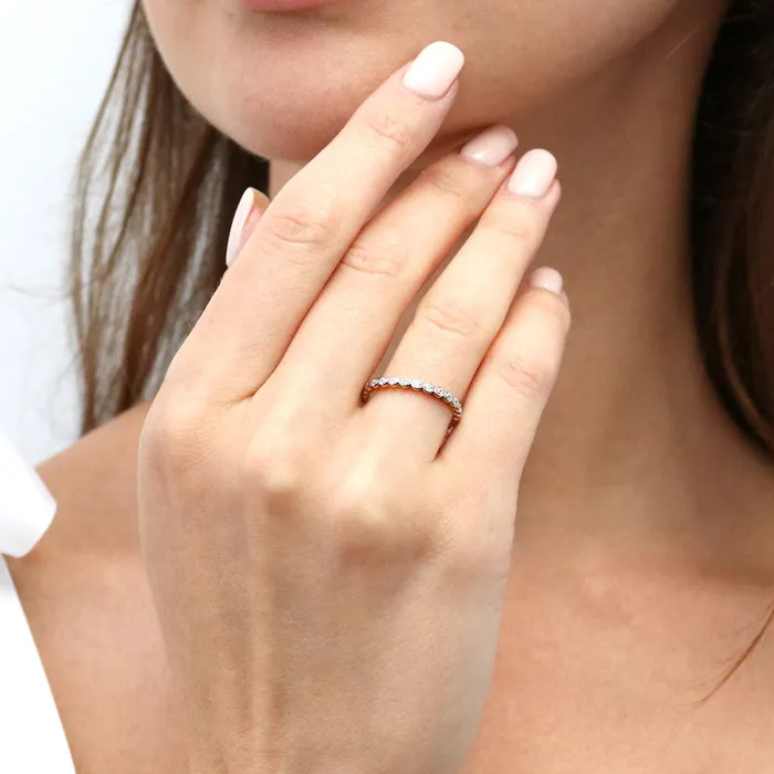 Bubble Bezel CZ Eternity Ring in Sterling Silver BERRICLE Rings