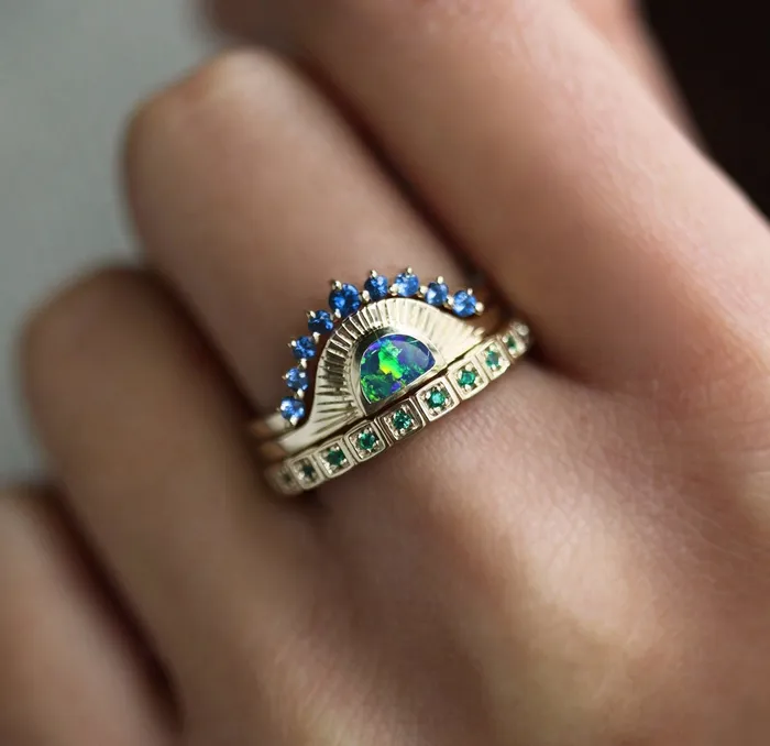Capucinne Rings Ingrid Opal Ring Set