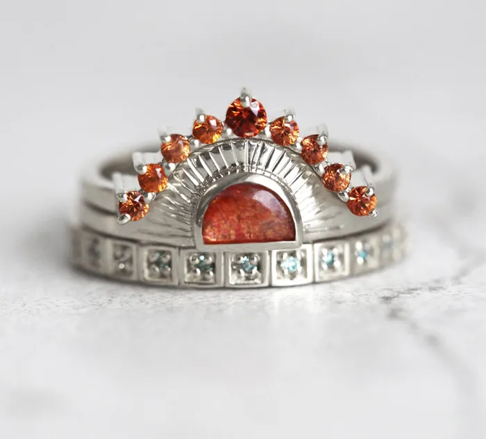 Capucinne Rings Ingrid Opal Ring Set
